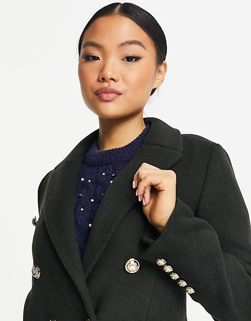 Smart Military Coat In Khaki