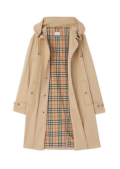 Cotton Gabardine Hooded Car Coat