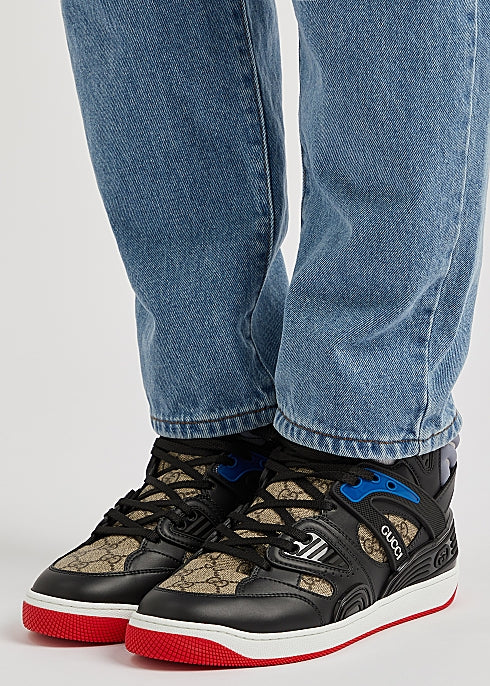 Gg Supreme Panelled Hi-Top Sneakers
