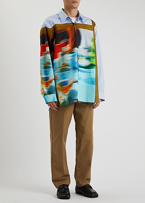 Crow Printed Cotton Shirt