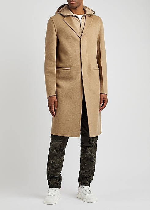 Camel Layered Wool Felt Coat