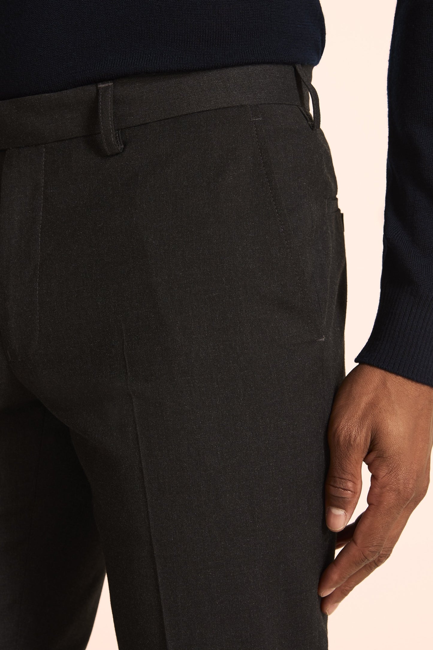 Slim Fit Charcoal Stretch Trousers