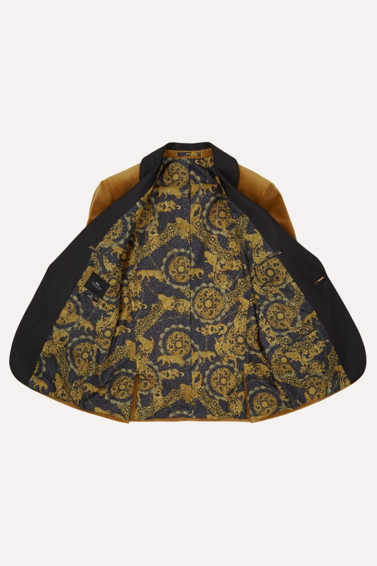 Slim Fit Camel Velvet Dresswear Jacket