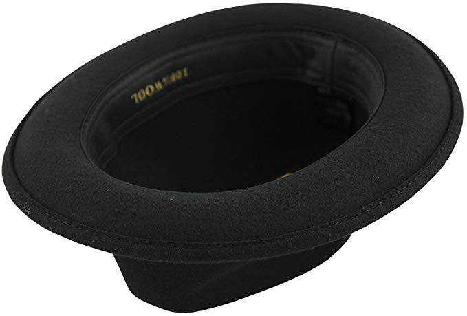 Crushable Wool Felt C Crown Fedora Hat with Grosgrain Band