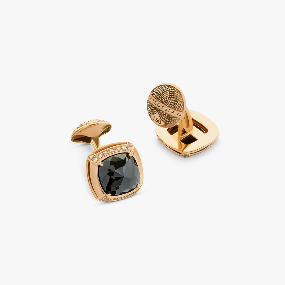Black And White Diamond, Shirt Studs Set In 18k Rose Gold