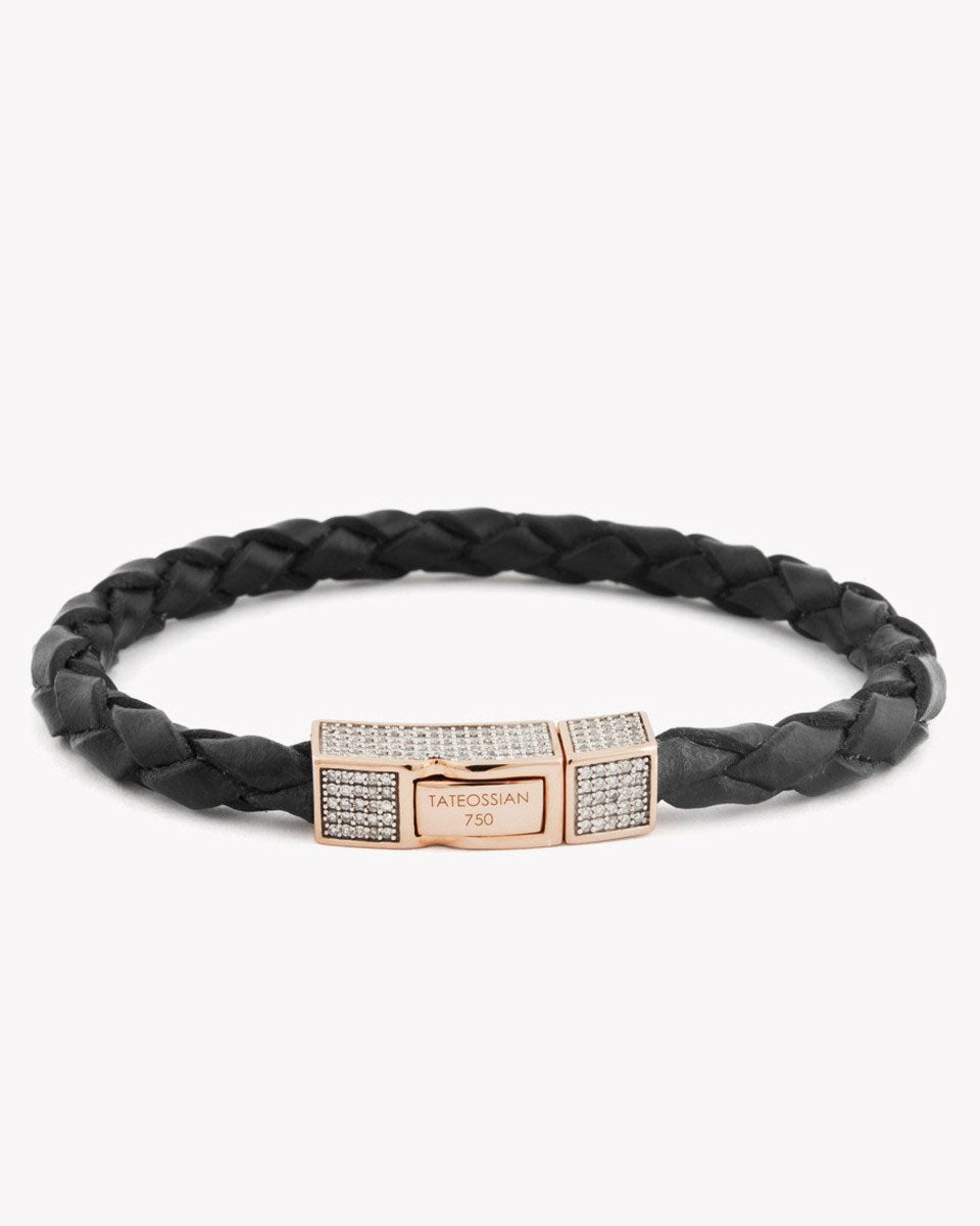 Single Wrap Black Leather Scoubidou Bracelet