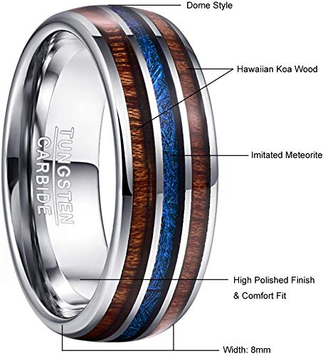 8mm Domed Tungsten Carbide Ring