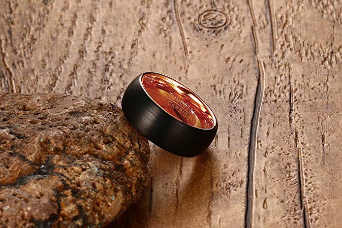 Mens Tungsten Carbide Black Band Ring
