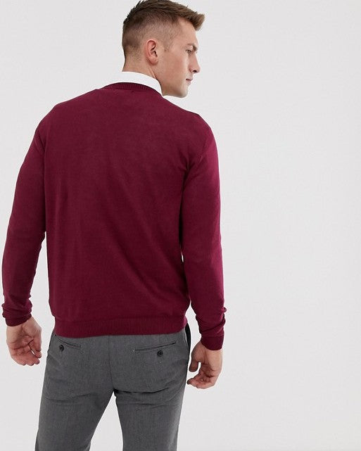 Cotton Jumper in Burgundy