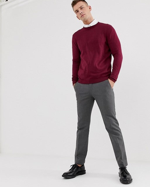 Cotton Jumper in Burgundy