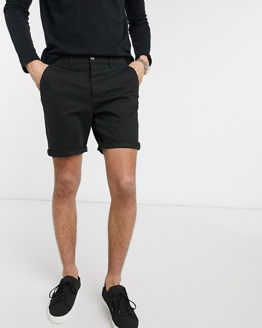 Slim Chino Shorts in Black