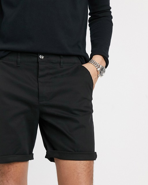 Slim Chino Shorts in Black