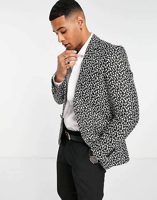 Skinny Fit Glitter Polka Fleck Blazer