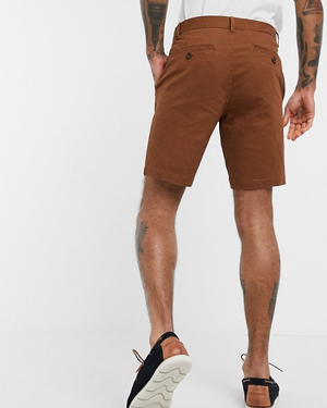Burton Menswear Organic Chino Shorts in Brown