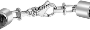 Men's Sterling Silver Herringbone Leather Bracelet
