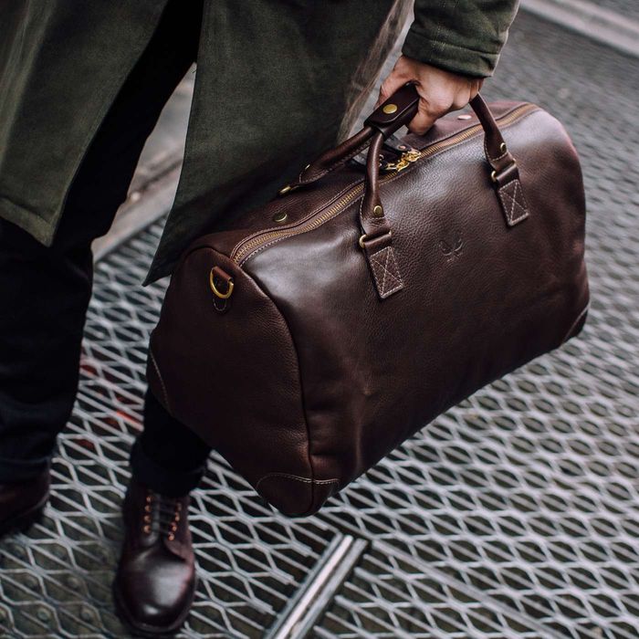 Brown Full Grain Leather Weekender