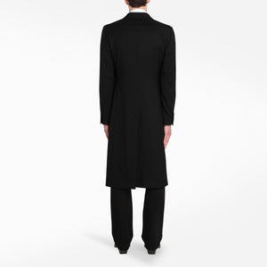 Black Wool Double-Breasted Coat
