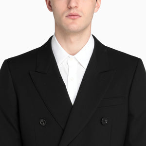 Black Wool Double-Breasted Coat