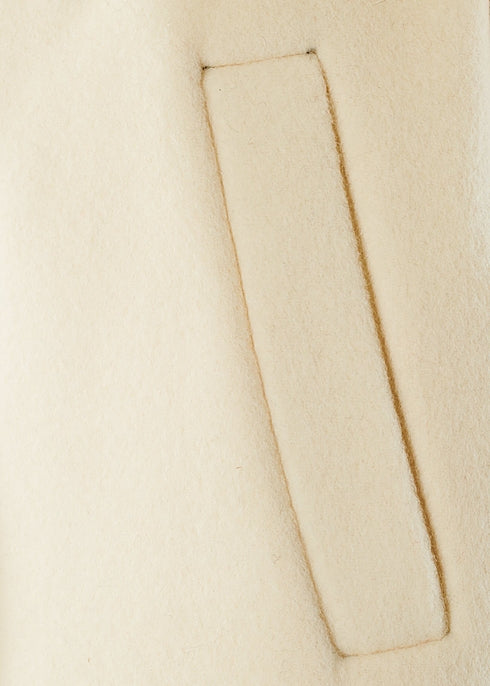 Cream Cashmere Fox Trim Coat