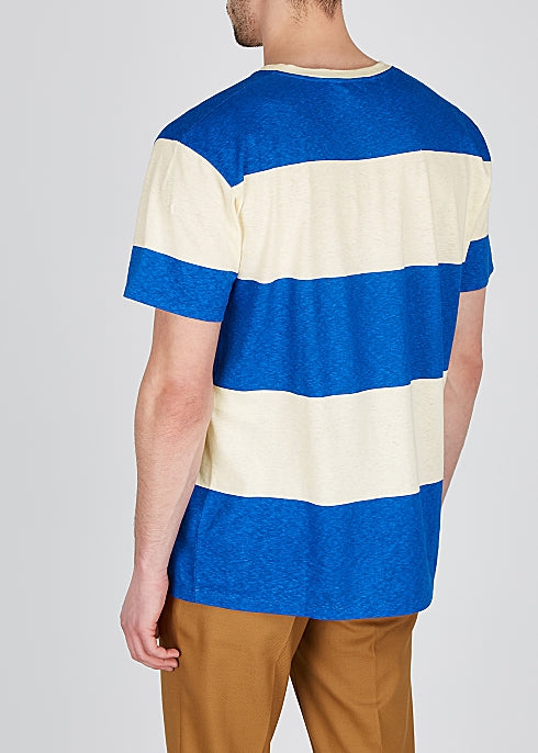 Striped Logo-Print Cotton-Blend T-Shirt