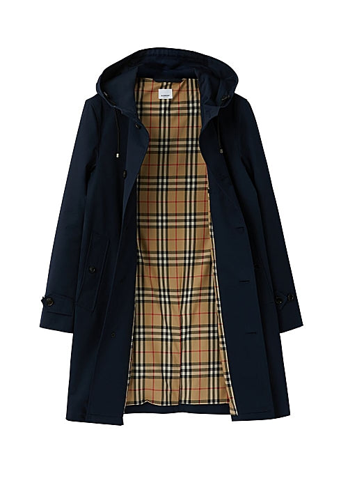 Cotton Gabardine Hooded Coat