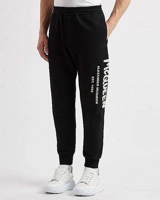 Black Logo Cotton Sweatpants