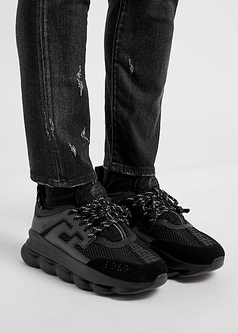 Chain Reaction Black Mesh Sneakers