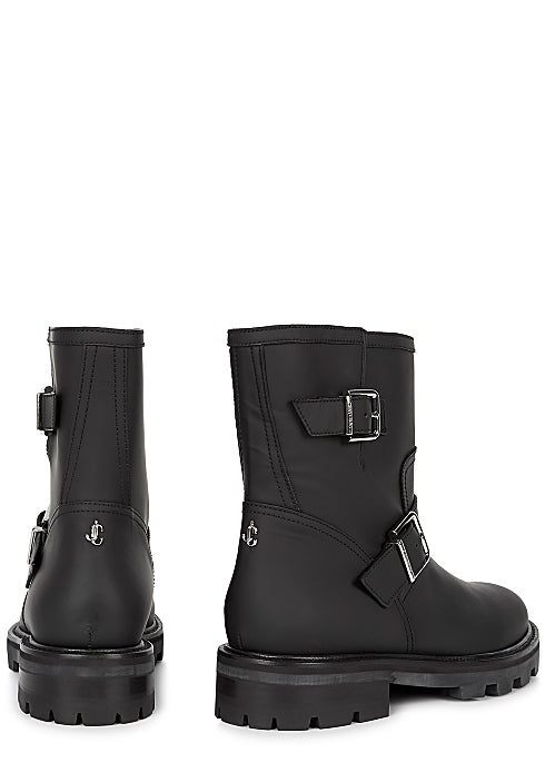 Youth Ii Black Rubberised Leather Ankle Boots