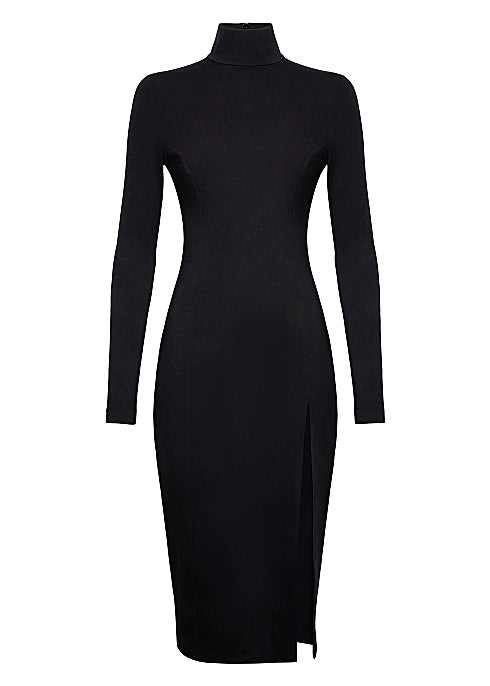 Black Stretch-Jersey Midi Dress