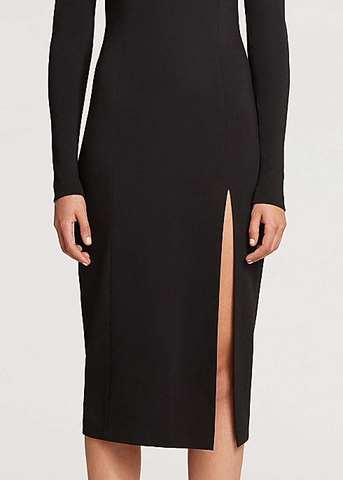 Black Stretch-Jersey Midi Dress