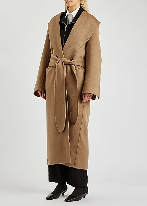 Camel Belted Wool Coat