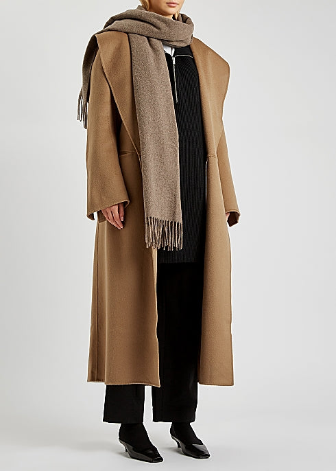 Camel Belted Wool Coat