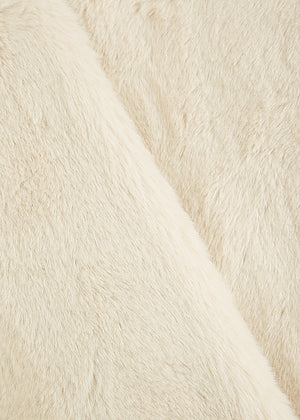 Katrina Cream Belted Faux Fur Coat