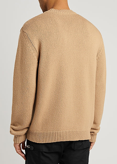 Camel Logo-Intarsia Wool Jumper