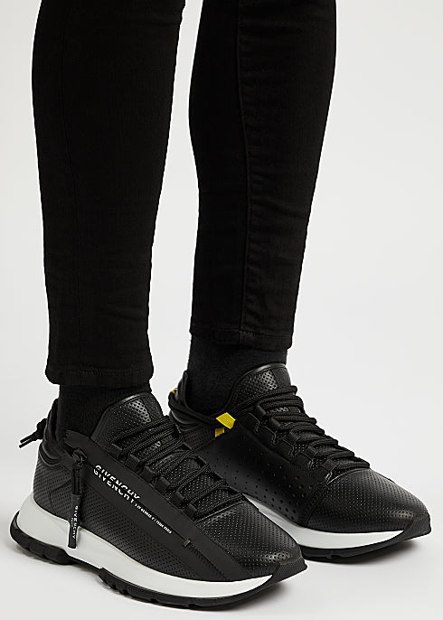 Spectre Black Perforated Leather Sneakers