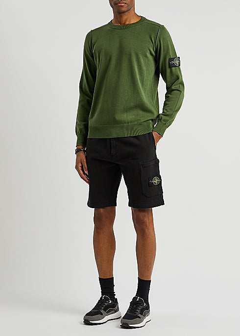 Army Green Logo Cotton Jumper