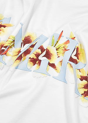 Hibiscus White Logo Cotton T-Shirt