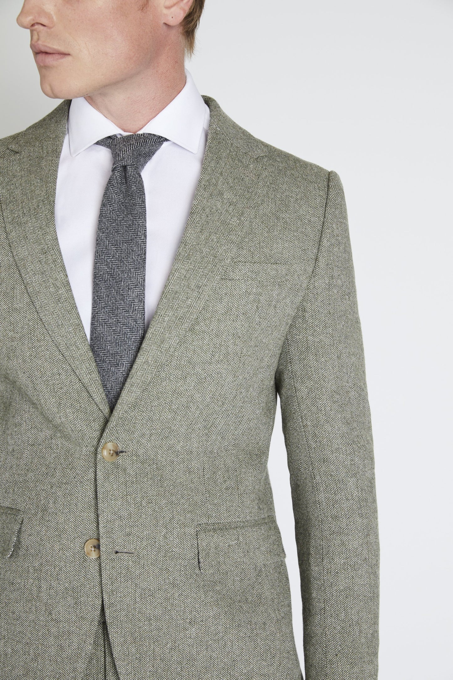 Slim Fit Sage Tweed Suit