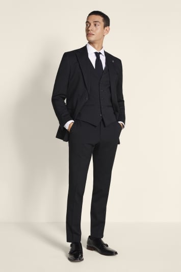 Tailored Fit Black Twill Eco Suit