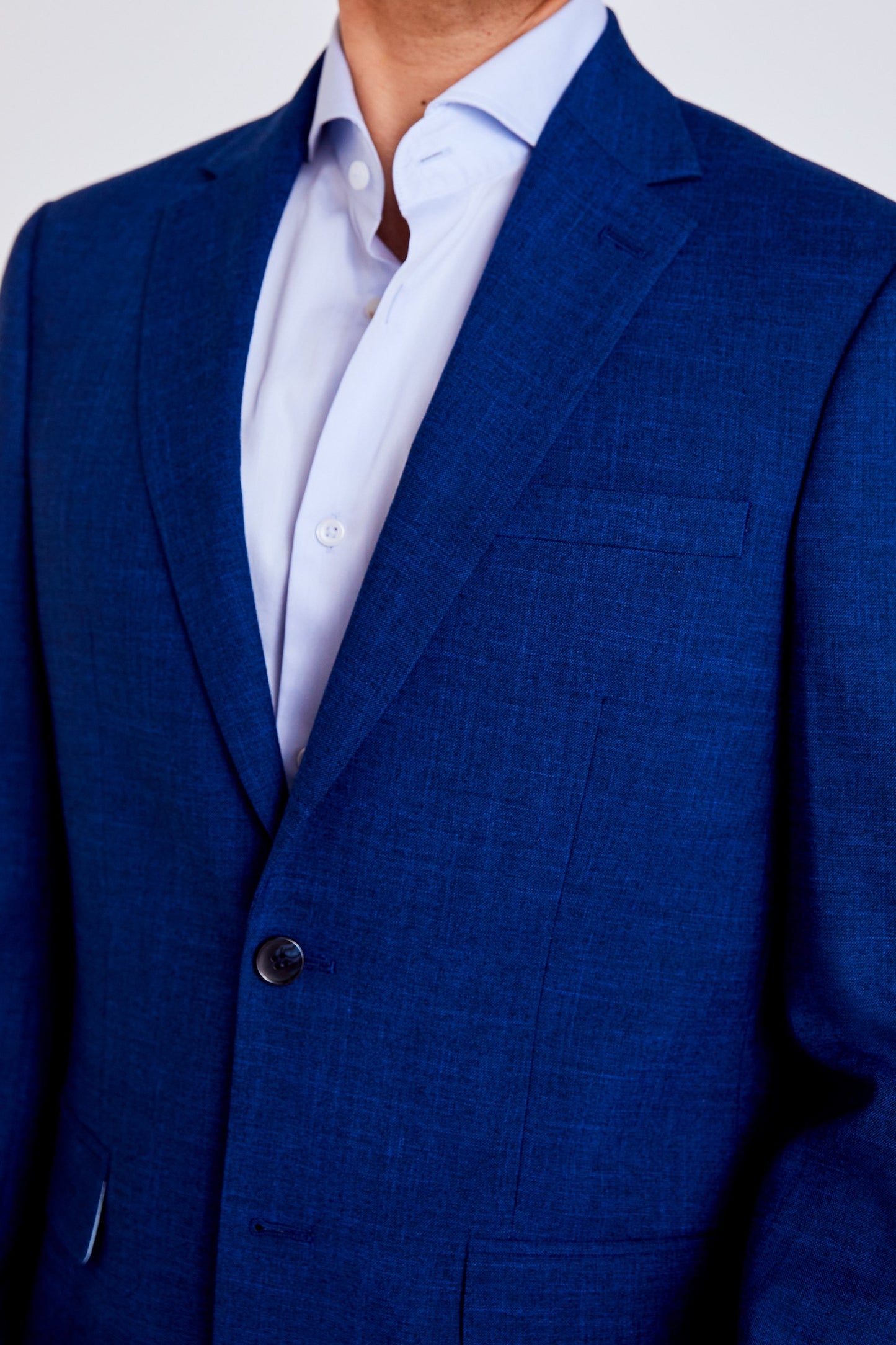 Slim Fit Blue Slub Suit