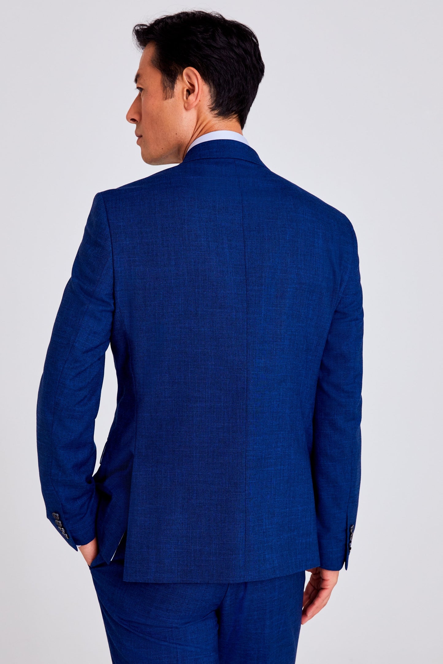 Slim Fit Blue Slub Suit