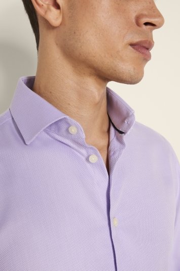 Slim Fit Lilac Arrow Weave Zero Iron Shirt