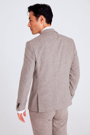 Slim Fit Stone Donegal Tweed Suit