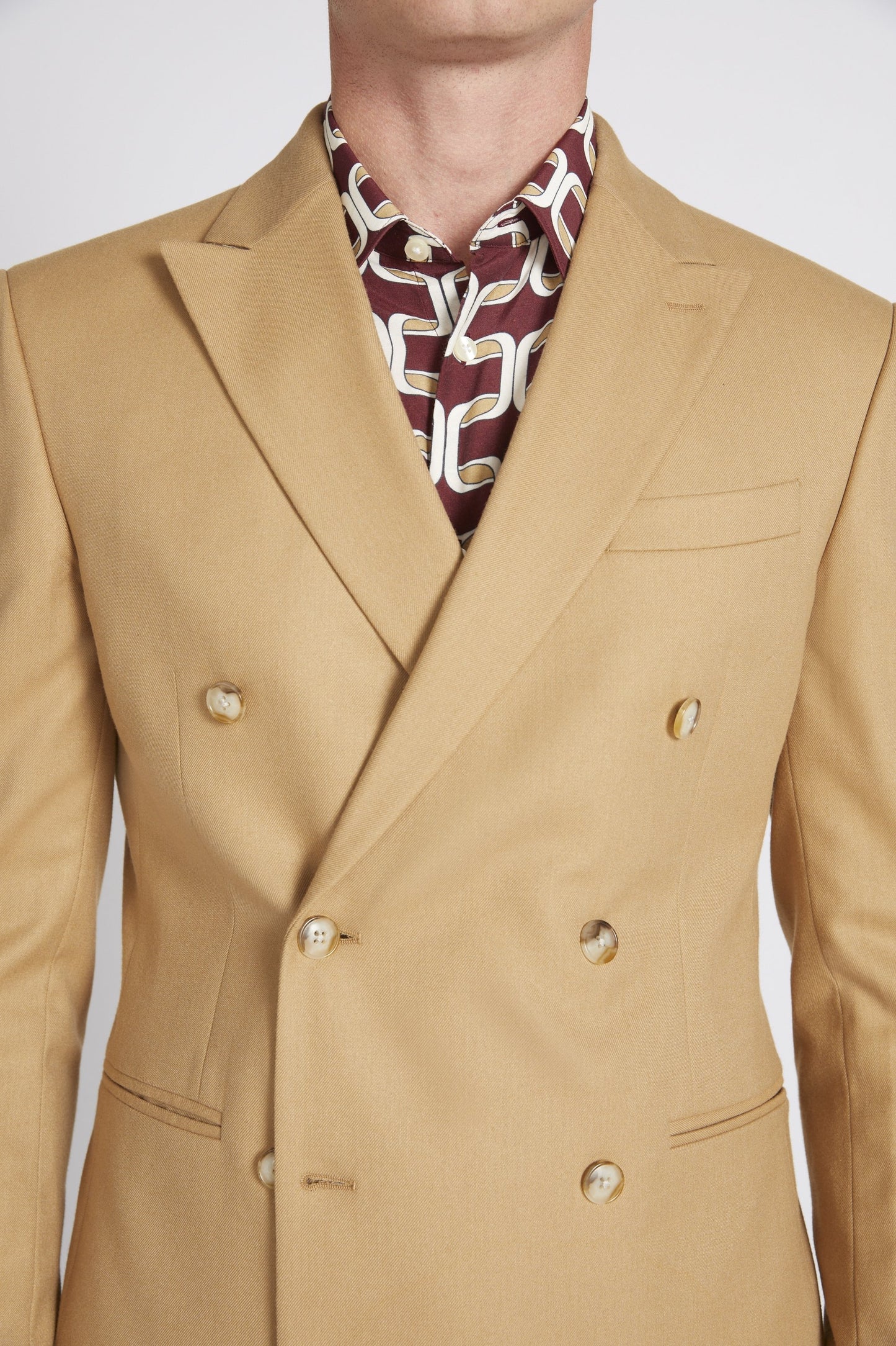 Slim Fit Camel Flannel Suit