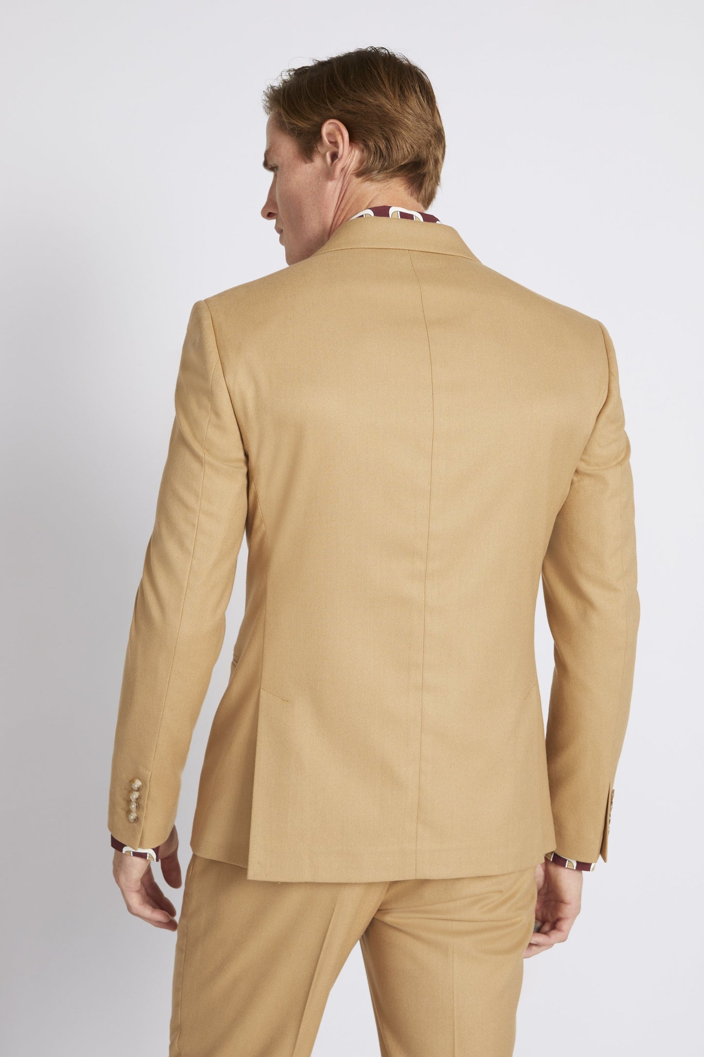 Slim Fit Camel Flannel Suit