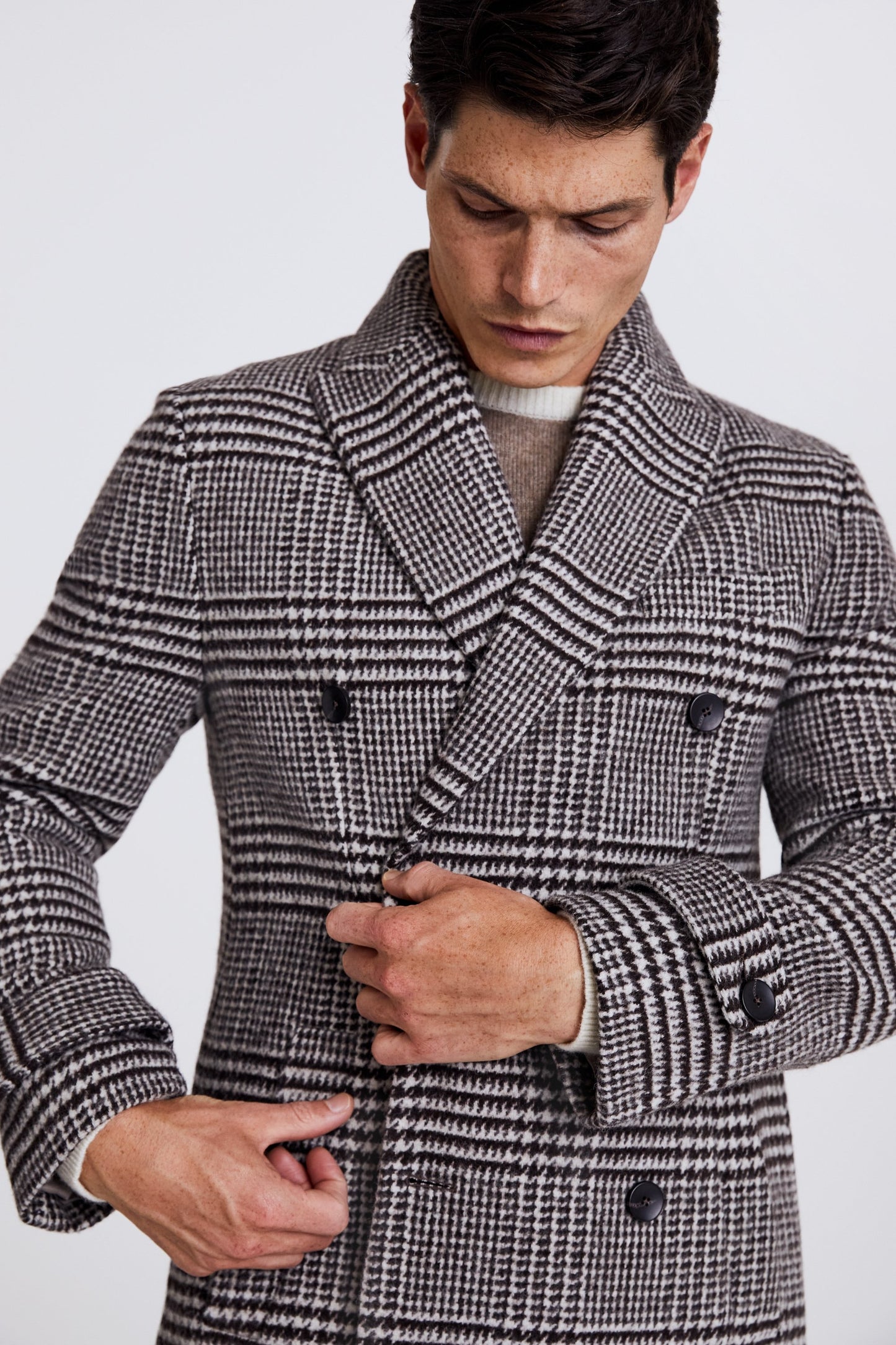 Brown Check Overcoat