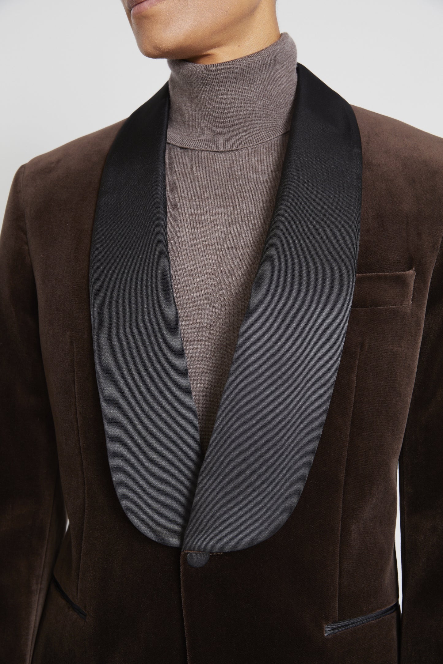 Tailored Fit Brown Velvet Jacket