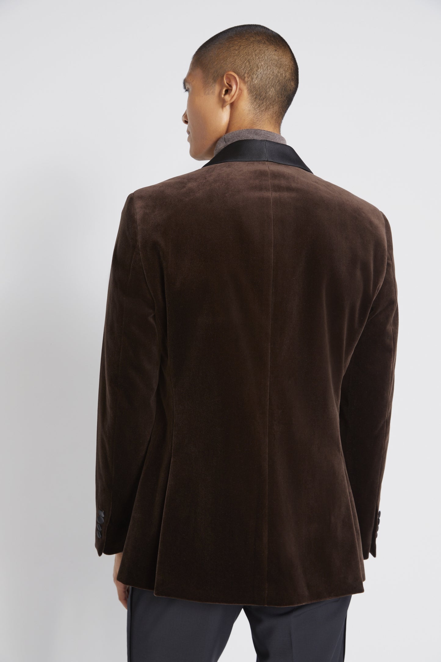 Tailored Fit Brown Velvet Jacket