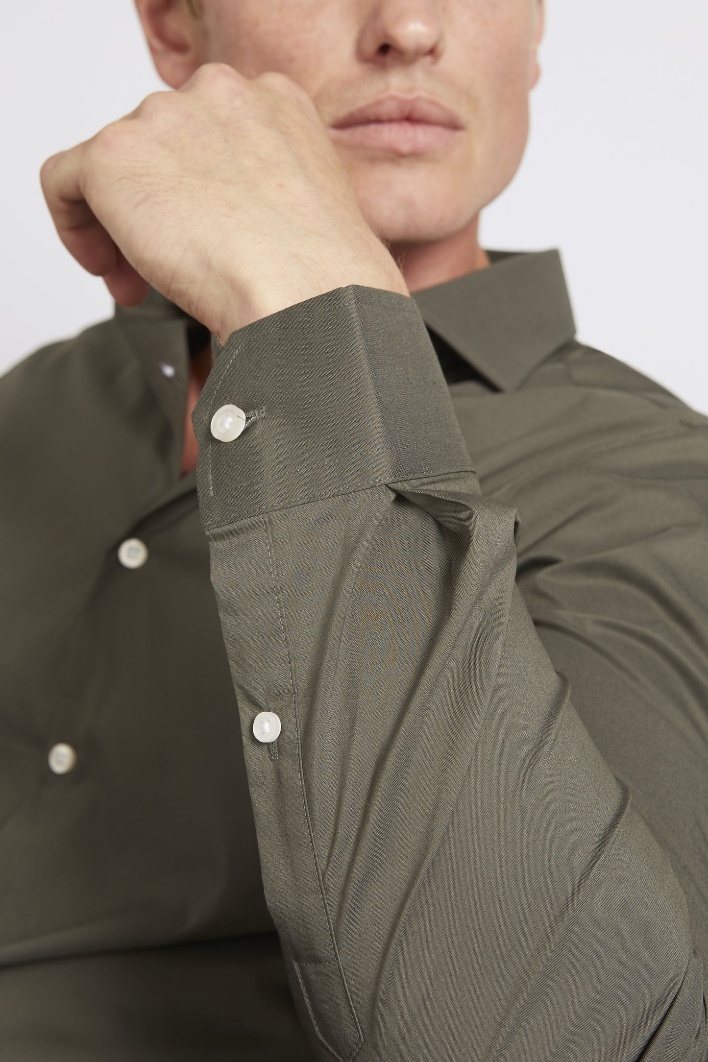 Slim Fit Khaki Stretch Shirt