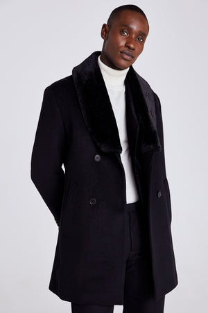 Black Fur Collar Epsom